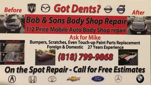 Got Dents? Bob And Sons Mobile Dent Repair (We come to you)