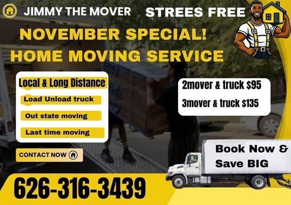 November Discount! Professional and Strong Movers for Moving and Labor (Cross Country Moving)